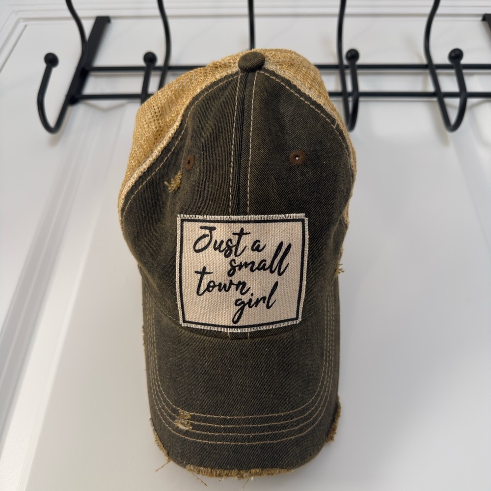 Distressed Olive and Tan Cap